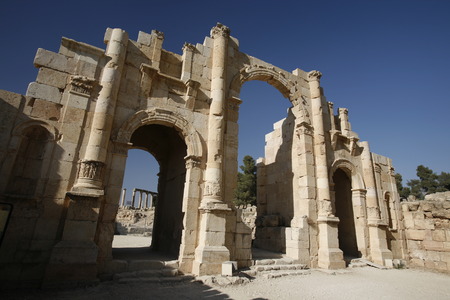 the Roman Ruins of Jerash in the north of Amann in Jordan in the middle east.の写真素材