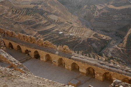 The Karak Castle in the Village of Karak in Jordan in the middle east.のeditorial素材