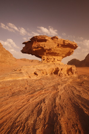 The Landscape of the Wadi Rum Desert in Jordan in the middle east.の写真素材