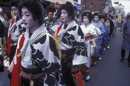 a Gaisha at the big Edo festival at the Kanda Matsuri Temple in the city center of Tokyo in Japan in Asia,のeditorial素材