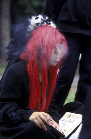 the revolucionary Rainbow Kids in a squre in the City center of Tokyo in Japan in Asia,のeditorial素材