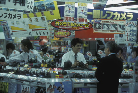 electronic shop in the City center of Tokyo in Japan in Asia,のeditorial素材