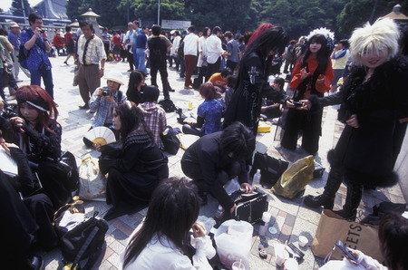 the revolucionary Rainbow Kids in a squre in the City center of Tokyo in Japan in Asia,のeditorial素材