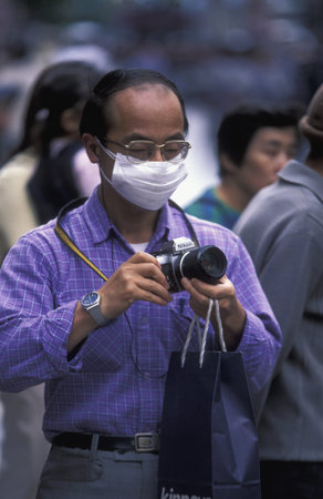 a street scene in the city center of Tokyo in Japan in Asia,のeditorial素材