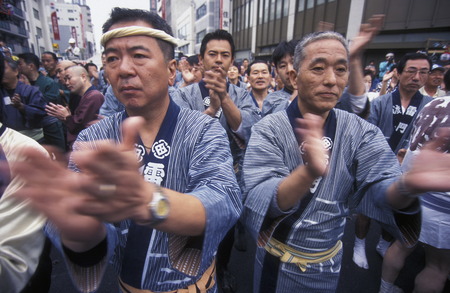 one of the big Festival in the Asakusa Senso Ji temple in the city center of Tokyo, Japan in Asiaのeditorial素材