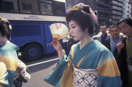 a Gaisha at the big Edo festival at the Kanda Matsuri Temple in the city center of Tokyo in Japan in Asia,のeditorial素材