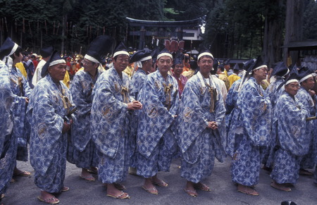 the historical festival in the Shrines of Nikko in the north of Tokyo in Japan in Asia,のeditorial素材