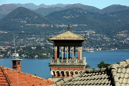 The Village of Stresa on the Lago Maggiore in Lombardia in the north Italy.のeditorial素材