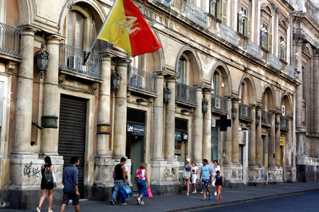 the Dom Sant Agata at the Piazza del Duomo in the old Town of Catania in Sicily in south Italy in Europe.のeditorial素材