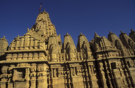 the inside of the Maharadja  Palace in the town of Jaisalmer in the province of Rajasthan in India.のeditorial素材