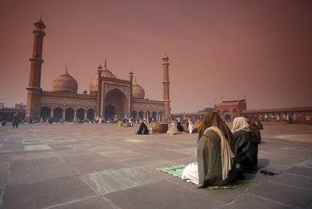 The Mosque Jama Masjid in the city of Old Delhi in India.のeditorial素材