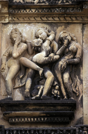 The Temple of Khajuraho in the province of Uttar Pradesh in India.のeditorial素材