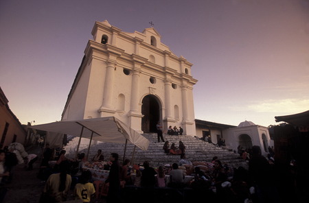 people in traditional clotes in the Village of  Chichi or Chichicastenango in Guatemala in central America.のeditorial素材