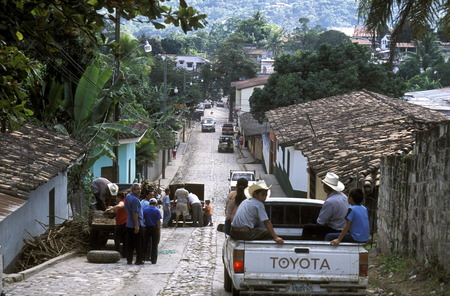 the old town of the city Copan in Honduras in Central America,のeditorial素材