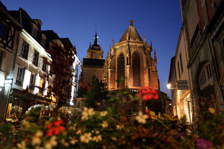 the Market Hall in the old city of Colmar in  the province of Alsace in France in Europeのeditorial素材