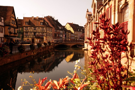 the old city of Colmar in  the province of Alsace in France in Europeのeditorial素材