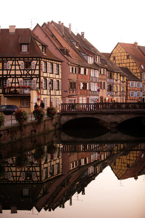 the old city of Colmar in  the province of Alsace in France in Europeのeditorial素材