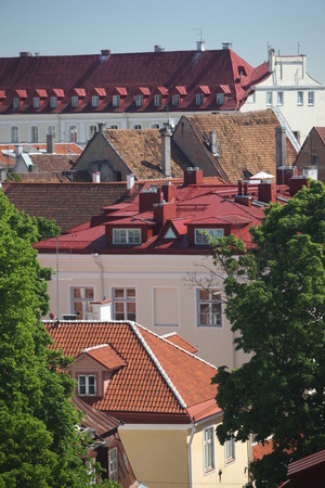 the old city of Tallinn in Estonia in the Baltic countrys in Europe.の写真素材
