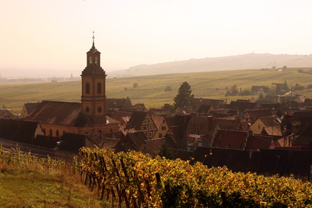 the Village of Turckheim in the province of Alsace in France in Europeのeditorial素材