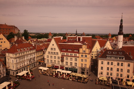 the old city of Tallinn in Estonia in the Baltic countrys in Europe.のeditorial素材