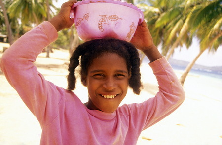 a girl at the Village of Las Terrenas on Samanaon in The Dominican Republic in the Caribbean Sea in Latin America.のeditorial素材