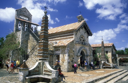 the colonial village of Altos de Chavon in the Dominican Republic in the Caribbean Sea in Latin America.のeditorial素材