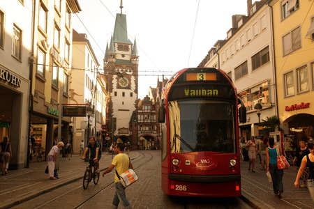 the old town of Freiburg im Breisgau in the Blackforest in the south of Germany in Europe.のeditorial素材