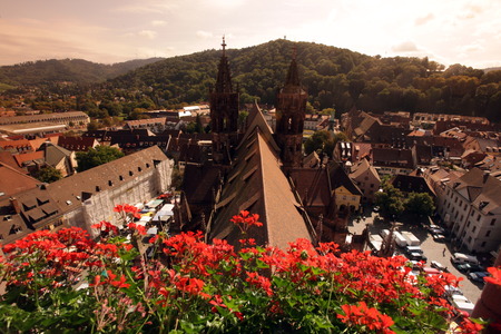 the old town of Freiburg im Breisgau in the Blackforest in the south of Germany in Europe.のeditorial素材