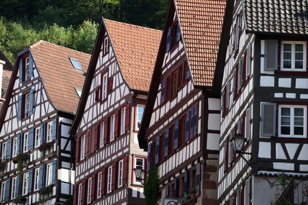 the old town of the villige Schiltach in the Blackforest in the south of Germany in Europe.のeditorial素材