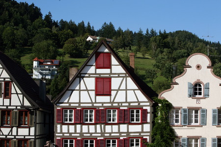 the old town of the villige Schiltach in the Blackforest in the south of Germany in Europe.のeditorial素材