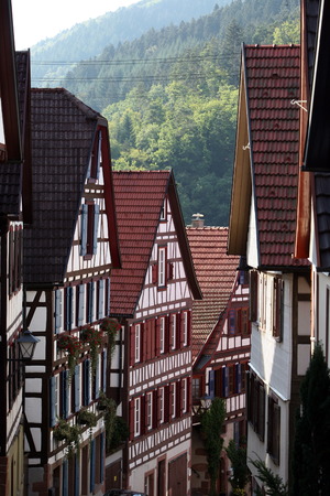 the old town of the villige Schiltach in the Blackforest in the south of Germany in Europe.のeditorial素材