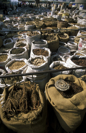 a medicine market in the city of xian in china in east asia.のeditorial素材