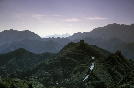the great wall near the city of beijing in the east of china in east asia.のeditorial素材