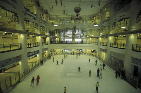 a shopping mall at the main square in the city of Chongqing in the province of Sichuan in China in east asia.のeditorial素材