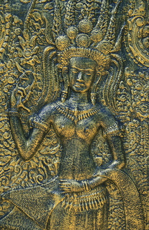 A mural in the Royal Palace in the capital Phnom Penh inKambotscha in Southeast Asia.のeditorial素材