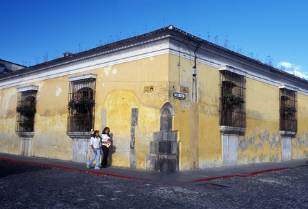 the old town in the city of Antigua in Guatemala in central America.のeditorial素材