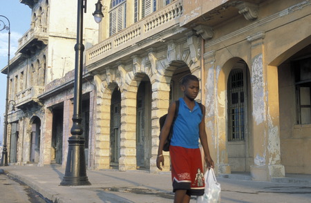 the Malecon road on the coast in the old townl of the city of Havana on Cuba in the caribbean seaのeditorial素材