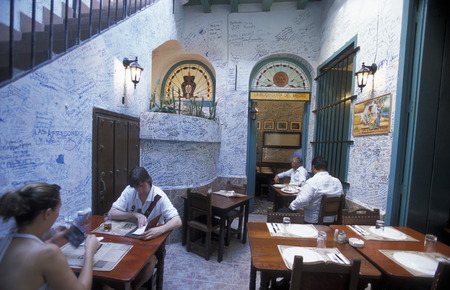the Bar La Bodeguita del medio in the city of Havana on Cuba in the caribbean sea.のeditorial素材