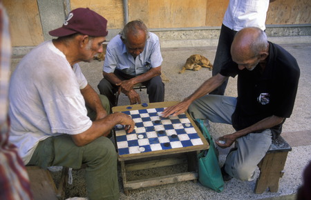 people play geams in the city of Santiago de Cuba on Cuba in the caribbean sea.のeditorial素材