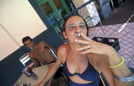 people in a bar in the city of Havana on Cuba in the caribbean sea.のeditorial素材