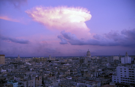 the old town of the city Havana on Cuba in the caribbean sea.のeditorial素材