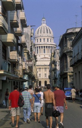 the capitolio National in the city of Havana on Cuba in the caribbean sea.のeditorial素材