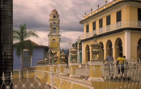 the church the old Town of the Village of trinidad on Cuba in the caribbean sea.のeditorial素材