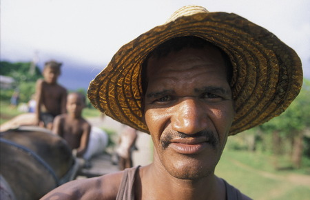 a Farmer near the city of Holguin on Cuba in the caribbean sea.のeditorial素材