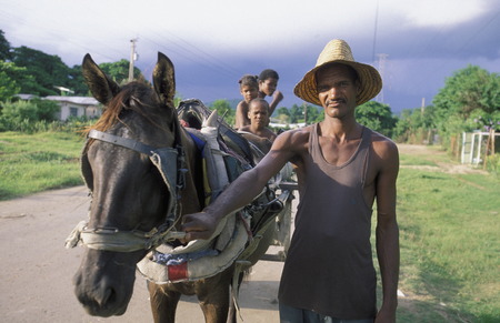 a Farmer near the city of Holguin on Cuba in the caribbean sea.のeditorial素材