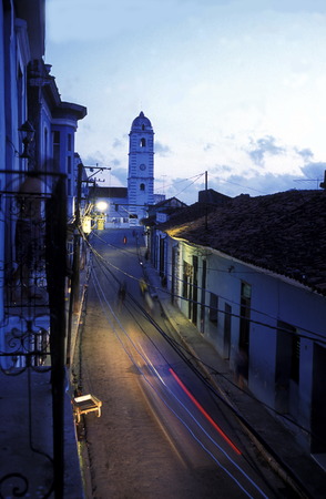 the old town of Sancti Spiritus on Cuba in the caribbean sea.のeditorial素材