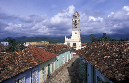 the old Town of the Village of trinidad on Cuba in the caribbean sea.のeditorial素材