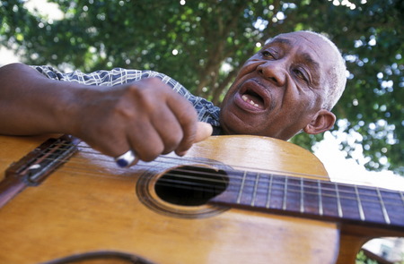 a Salsa Music Band on the Parce Cespedes in the city of Santiago de Cuba on Cuba in the caribbean sea.のeditorial素材