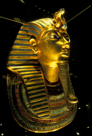 the mask of Tutankhamun in the Egyptian museum in the city of Cairo in Egypt in North Africa.のeditorial素材