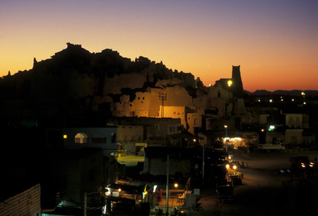 the village of the oasia of siwa in the sahara desert in Egypt in North Africa.のeditorial素材